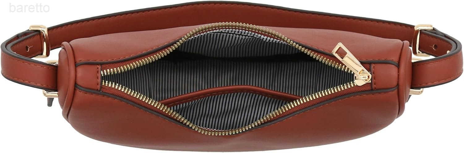 Small Crescent Smooth Faux Leather Underarm Shoulder Bag M250903