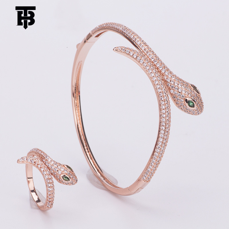 TB BHULAMTE Designer Women's Bracelet, Copper Gold-plated And Diamond-encrusted Snake-head Bracelet Women's Outdoor Fashionable And Personal