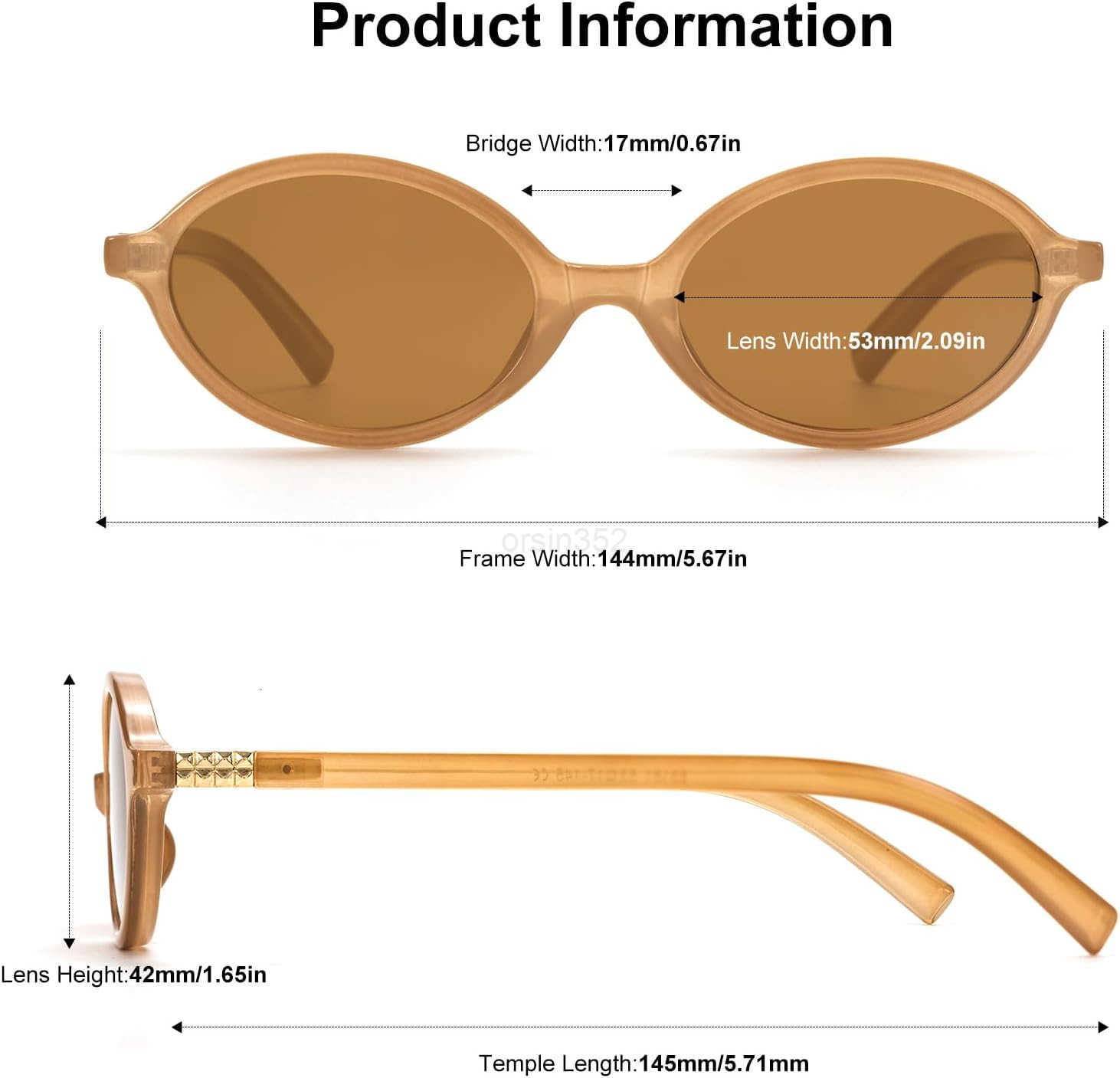 Retro Oval Sunglasses for Women Vintage 90s Y2K Trendy Designer Sun GlassesW250903
