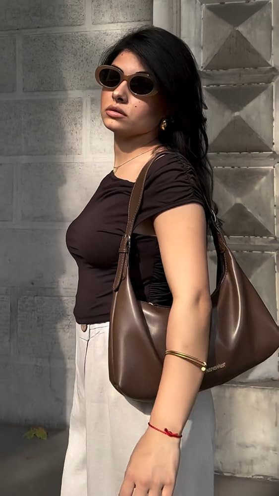 WEST MEDIUM Shoulder Purses for Women Crescent Bags Trendy PursesW250903