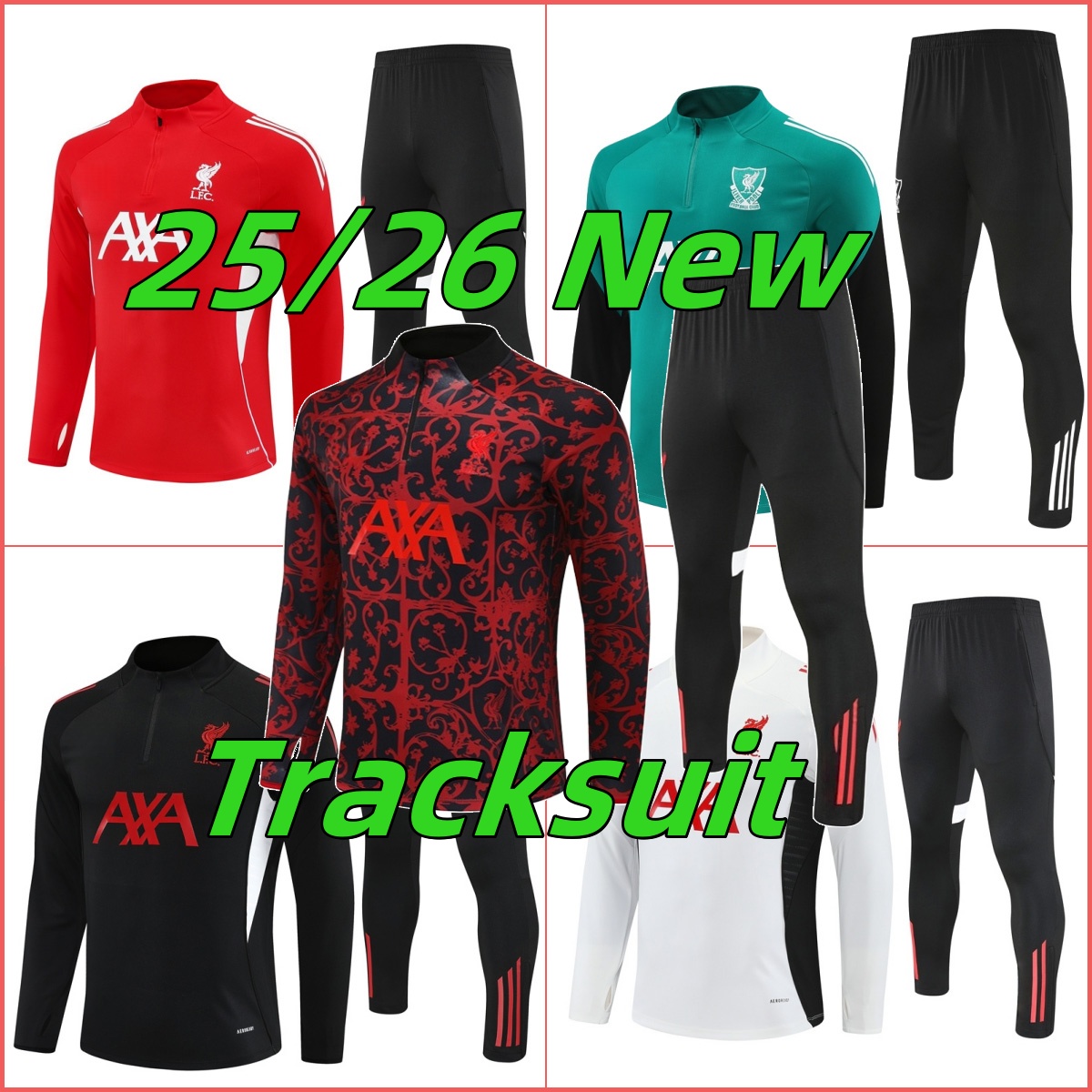 25/26 LFC long tracksuit long training suit 25 26 soccer Jersey kit uniform adult sweatshirt Sweater sets men kids