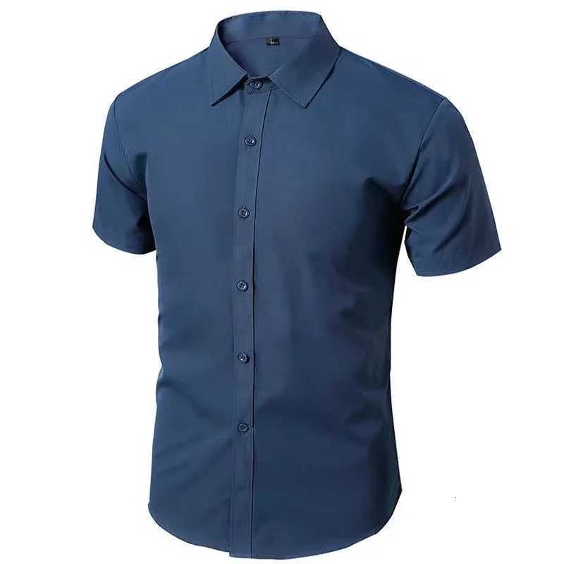 Mens Shortsleeved Sleeve Korean Style Slim Business Casual Formal Wear Pure Professional Work Handsome Inch Shirt X250903