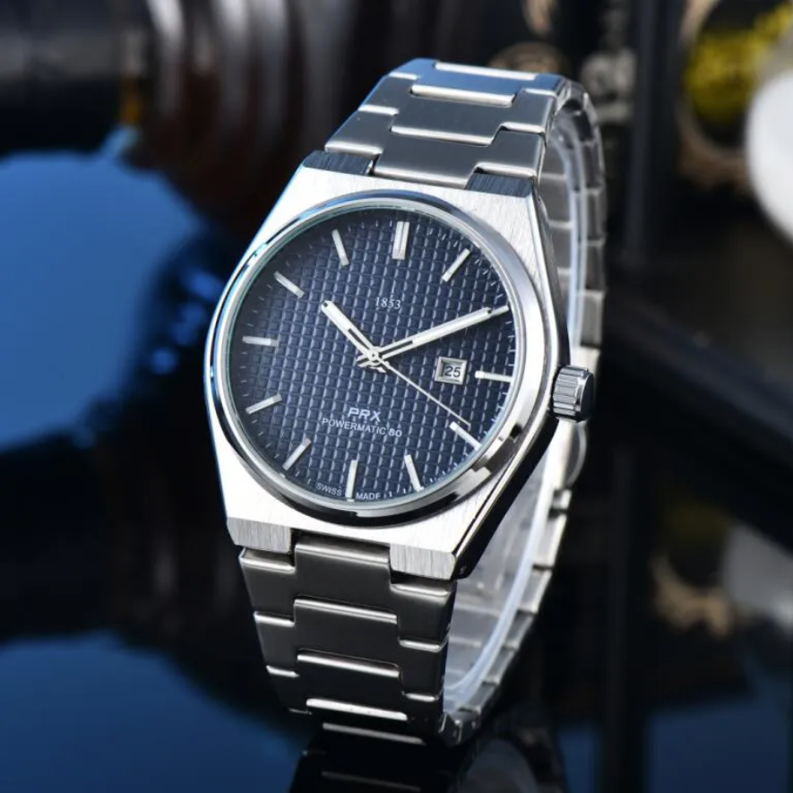 Jason007 New Design Mens Women TISS PRX Watches Automatic Quartz Mens Watch Movement Luxury Business Wristwatch F1 Designer Watches Men montre reloj