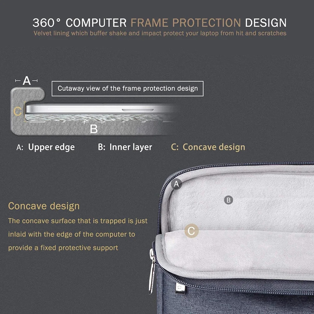 Laptop Sleeve Bag for Microsoft Surface 7 6 5 4 3 15 135 Zipper Pouch Cover Pro 13 123 Go Case 250902