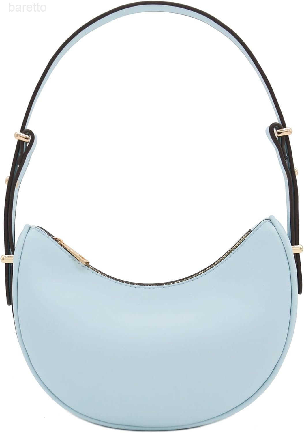 Crescent Smooth Faux Leather Underarm Shoulder Bag Z250909