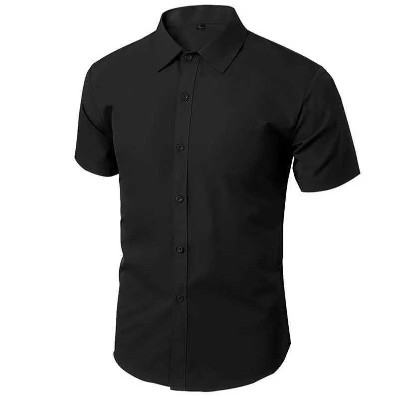 Mens Shortsleeved Sleeve Korean Style Slim Business Casual Formal Wear Pure Professional Work Handsome Inch Shirt X250903