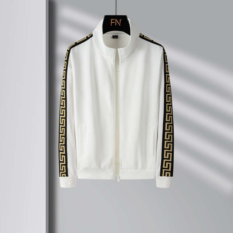 Spring And Autumn New Cardigan Fashion Casual Set Trendy Unisex Turn-Down Collar Sportswear