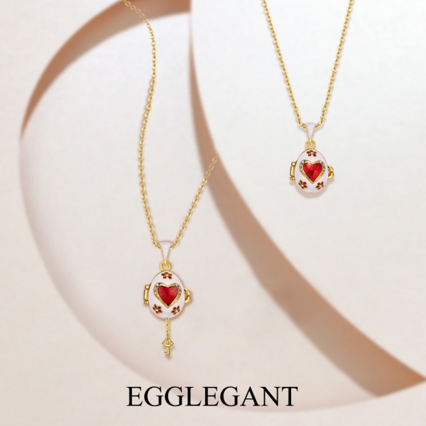 Necklaces & Pendants Elegant Heart-Shaped Gold Tone Beaded Necklace Featuring Sparkling Austrian Gems EL22-1