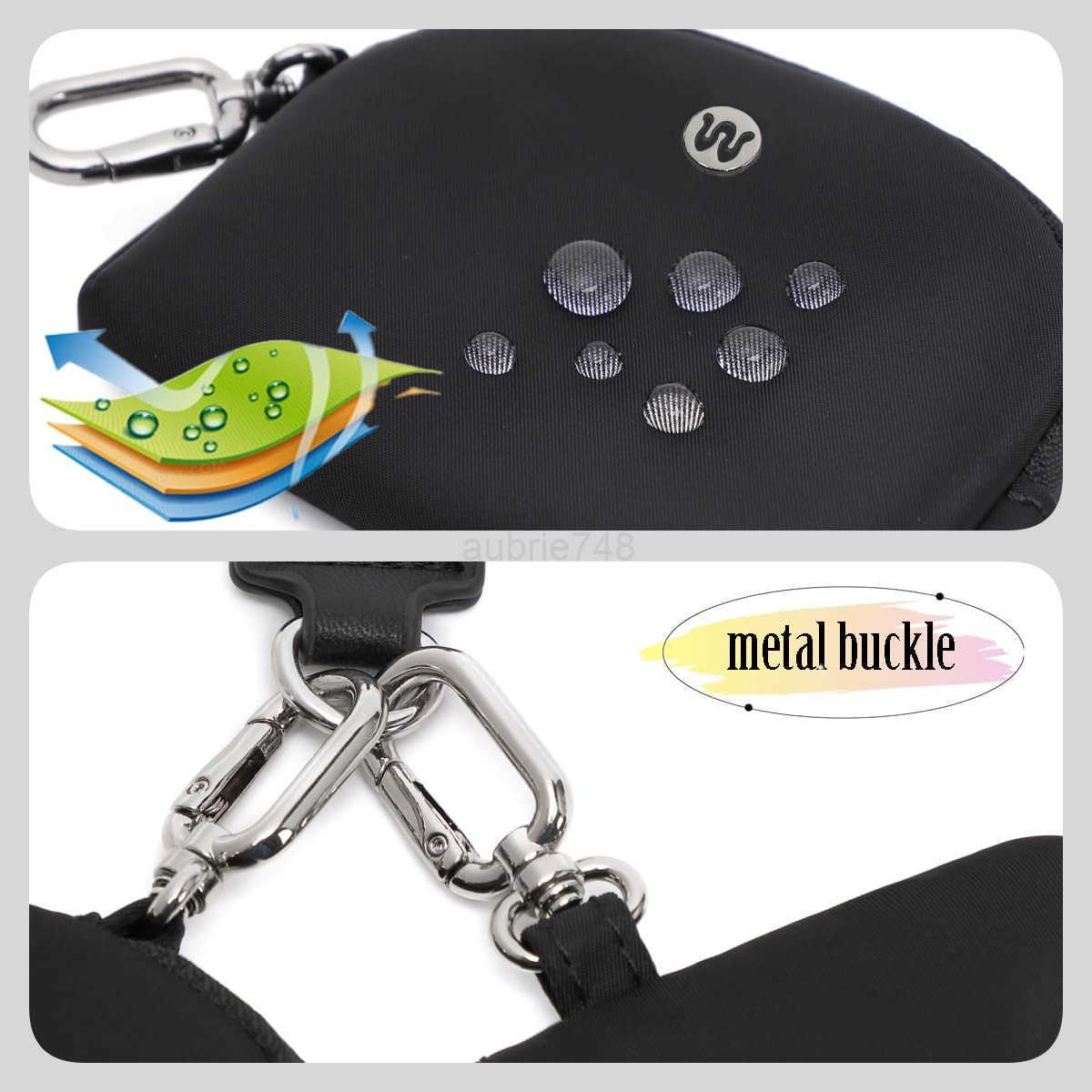 Mini Zip Around Wristlet Wallet for Women Detachable Dual Pouch Wristlet Portable Coin Pocket Keychain Small Purse BlackBlack M250903