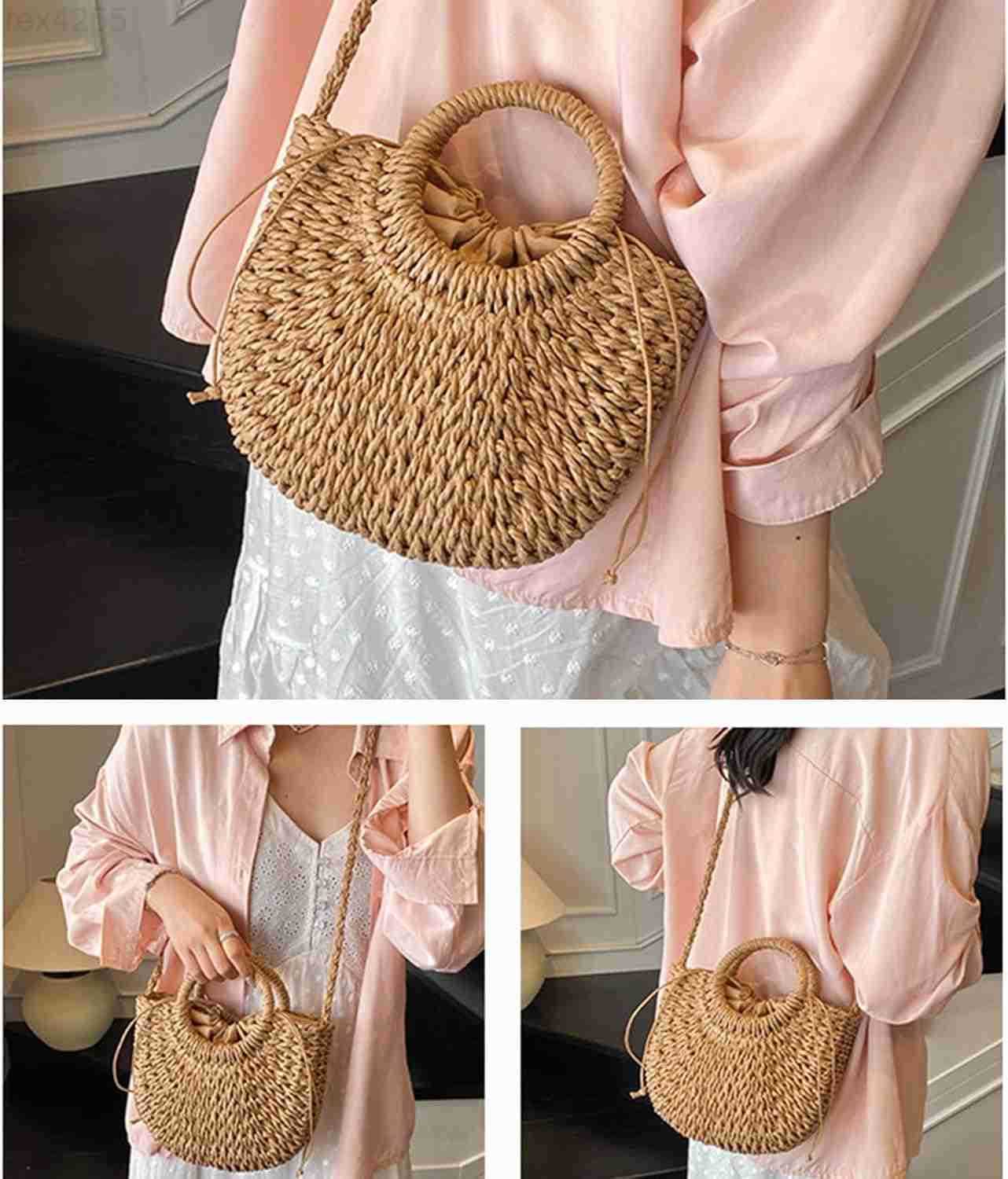 Straw Purse for Women Beach Bag Summer Woven Clutch Purses Cloud Crossbody Shoulder Bags Spring Handbag 2025W250903