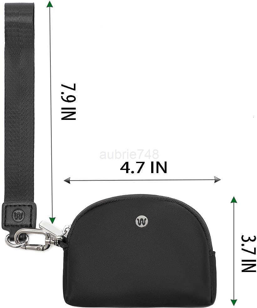 Mini Zip Around Wristlet Wallet for Women Detachable Dual Pouch Wristlet Portable Coin Pocket Keychain Small Purse BlackBlack M250903