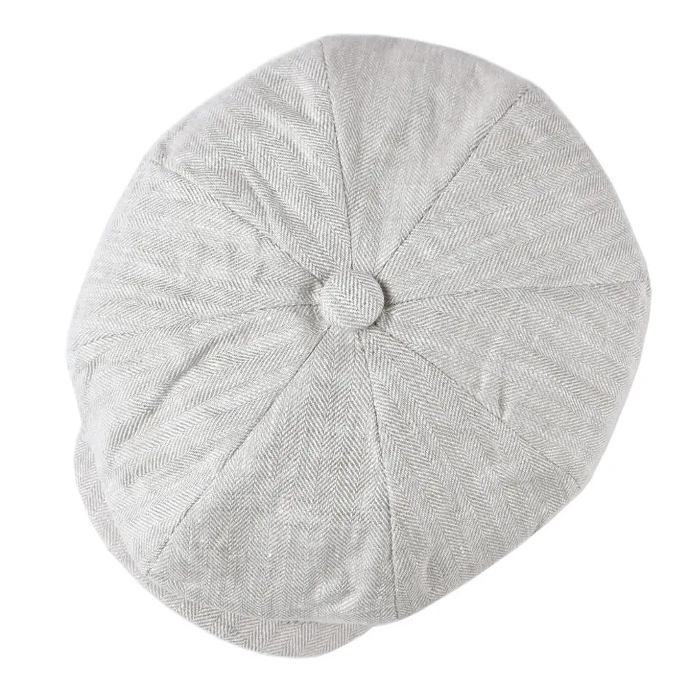 BOTVELA Herringbone Linen sboy Cap Men Summer Women Bakerboy Caps Breathable Flat Hat Apple Beret Hats 007 250903