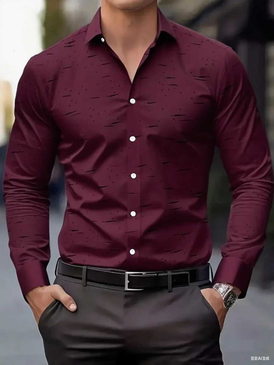 New business casual mens formal shirts printed button shirts longsleeved business daily shirts for spring and autumn X250903