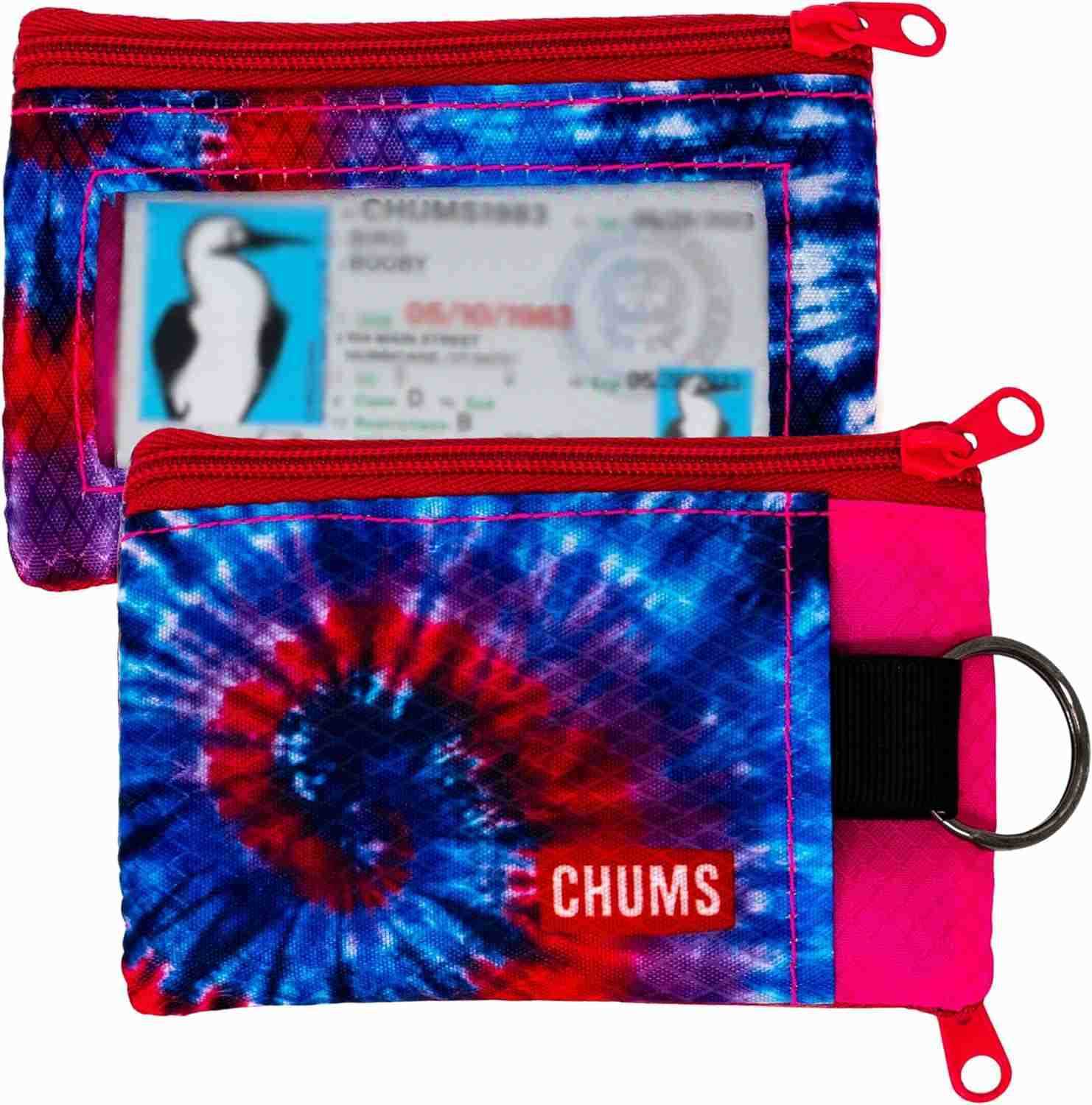 Surfshorts Wallet Lightweight Zippered Minimalist Wallet with Clear ID Window Water Resistant with Key RingZ250910