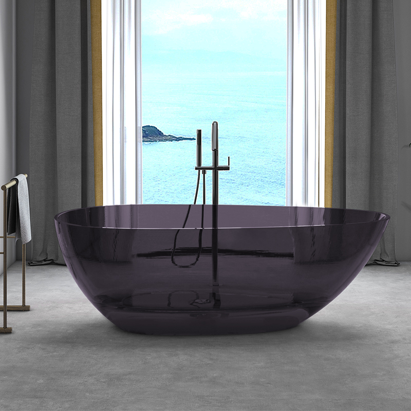 Crystal Colorful Transparent Artificial Stone Freestanding Couples Hotel u0026 Homestay Specialized Bathtub 1600mm