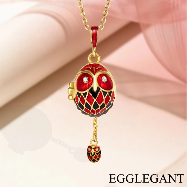 Necklaces & Pendants Owl Egg Pendant Necklace - Unique Bird-Inspired Jewelry EL22-3