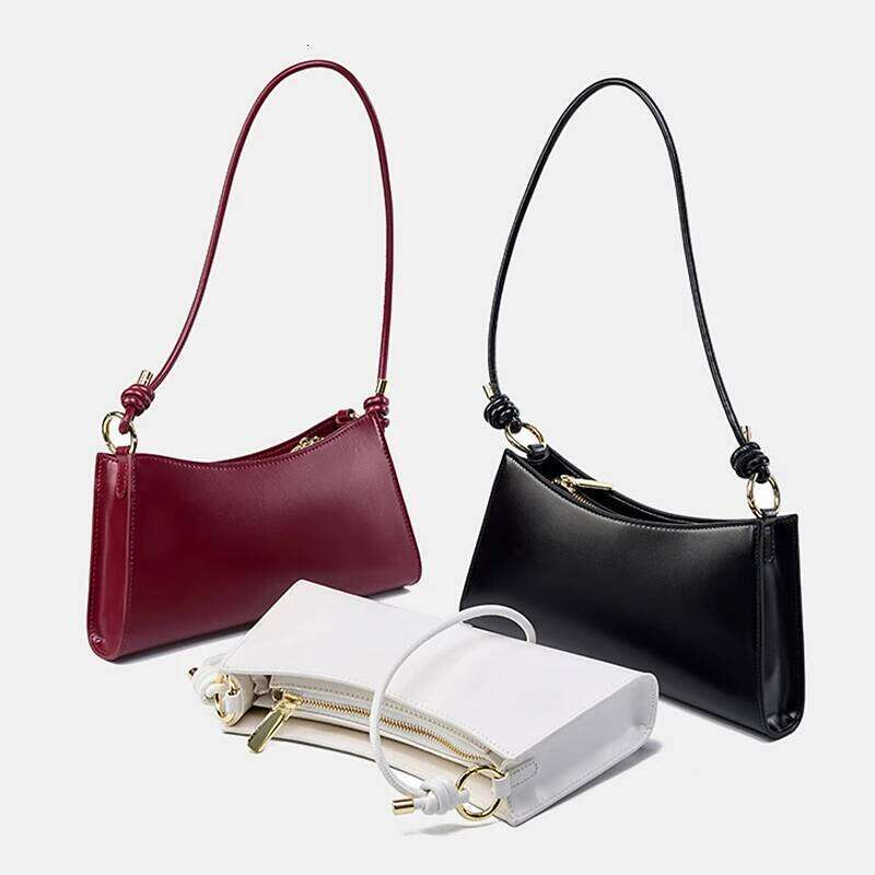 Toptrends Smooth Genuine Leather Underarm Shoulder Bags For Women 2025 Designer Evening Party Purses Cute Ladies Handbags
