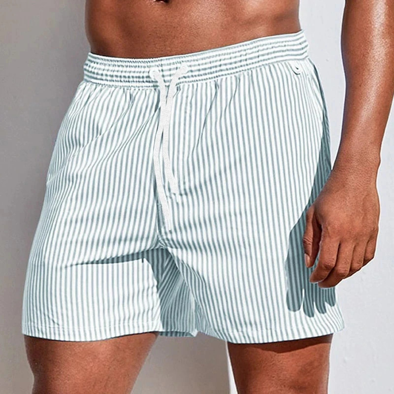 Simple Vertical Stripes Pattern Short Pants For Men Summer Casual Daily Wear 3D Printed Beach Shorts Loose Vacation Swim Trunks250902