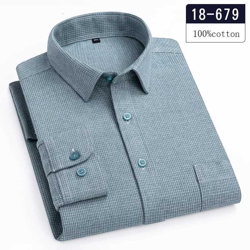 Luxury highquality100cotton houndstooth full shirts for men slim fit Casual shirt longsleeve plaid soft designer clothes ropa X250903