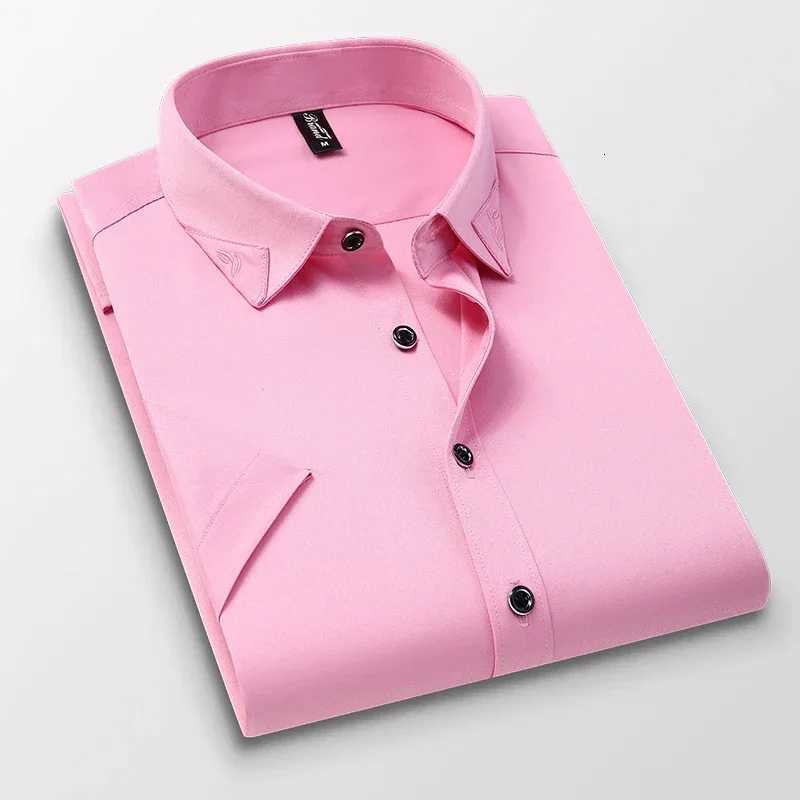 BROWON 2025 Smart Casual Summer Shirt Men Short Sleeve Turn Down Collar Business Mens Dress Shirts Antiwrinkle Easy Care X250903