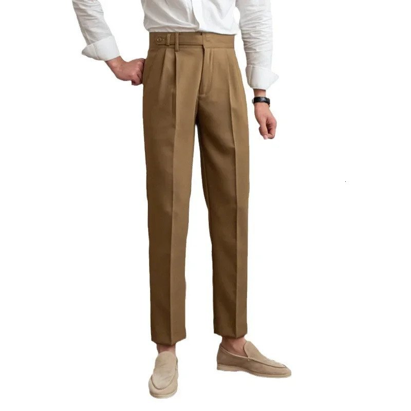 Italian Naples Pants Men High Waist Straight Suit Trousers Spring Summer Korean Fashion Casual Elegant Pants Mens Suit Pants Y2k 250902