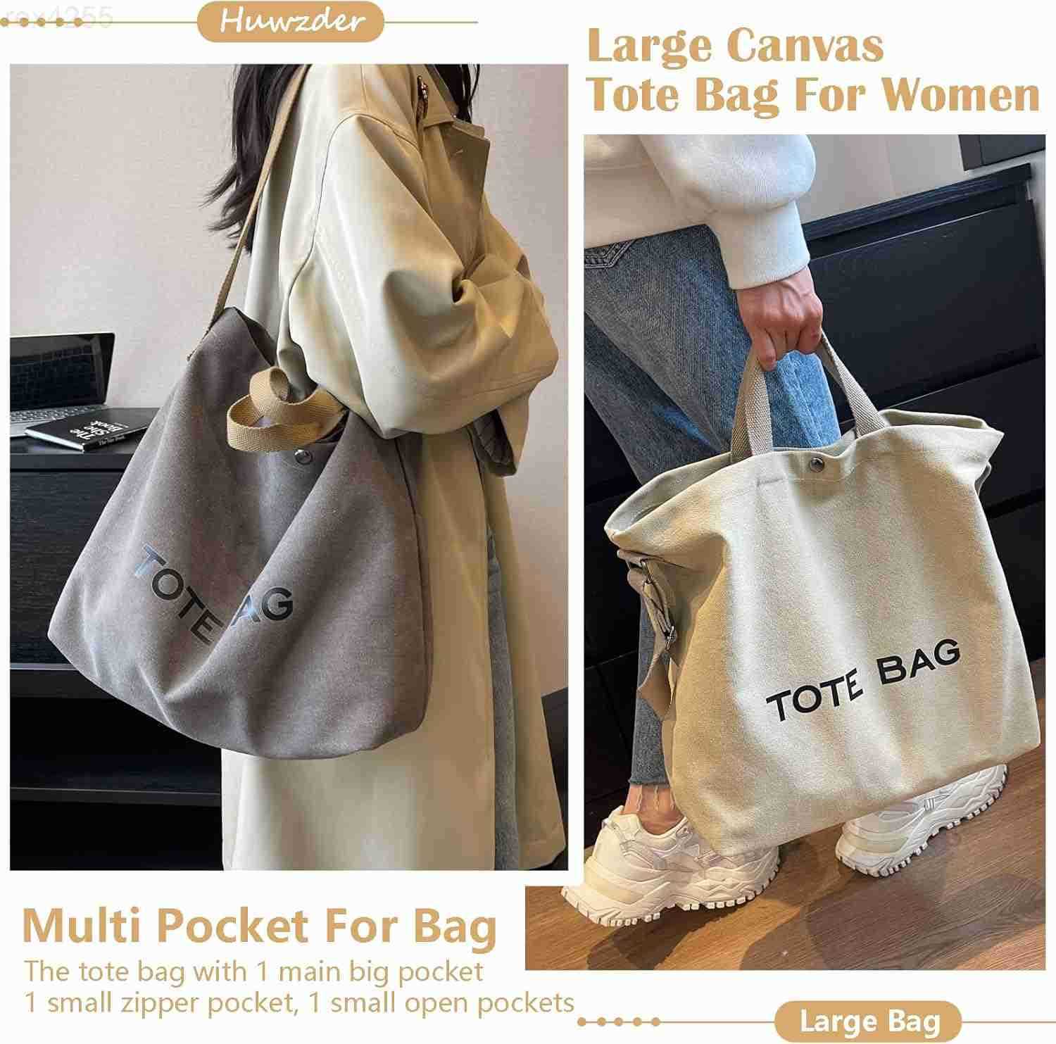Women Canvas Tote Bag Travel Shoulder Bag Large Capacity Crossbody Top Handle Fashion HandbagsW250903