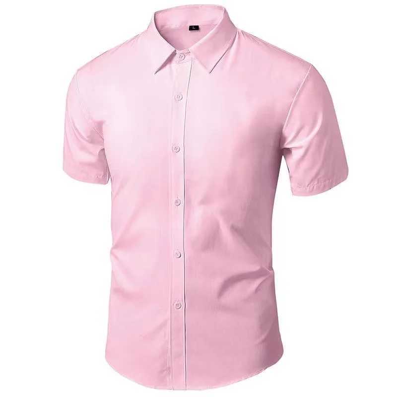 Mens Shortsleeved Sleeve Korean Style Slim Business Casual Formal Wear Pure Professional Work Handsome Inch Shirt X250903