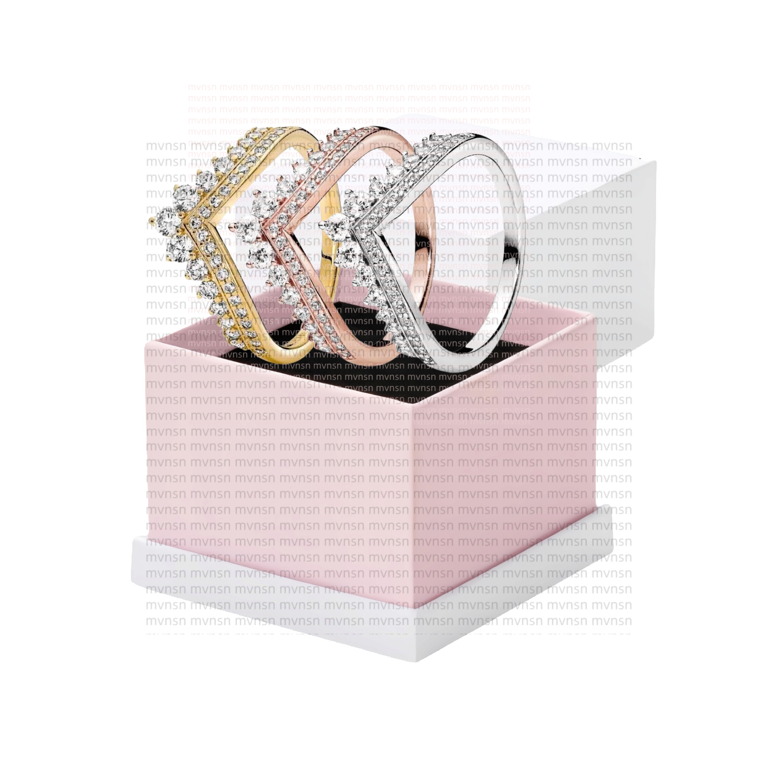 NEW Ring Designer heart Rings for women gold Ring with box Princess Ring Crown Bow Ring Diamond Rings Wedding Rings luxury jewelry lover gifts Factory Wholesale