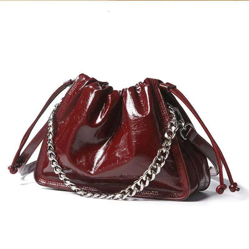 New Women's Genuine Leather Designer Women Shoulder Bag Wrinkled Cowhide Crossbody Bags Fashion Handbags 8816