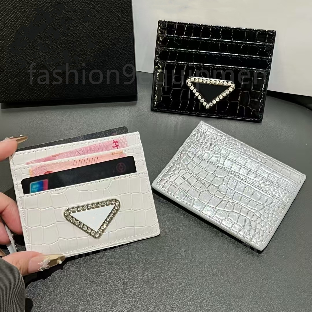 Top Luxury Designer P3 Card Holder genuine leather Wallet Short Case credit cardholder Mens Purses Handbag Womens Key Coin Famous Clutch Mini triangle Bags With box