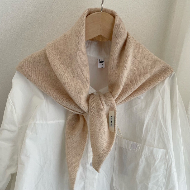 K1794 100% pure wool thick knitted scarf shawl dual-purpose autumn and winter lazy wind warm neck scarf women's versatile