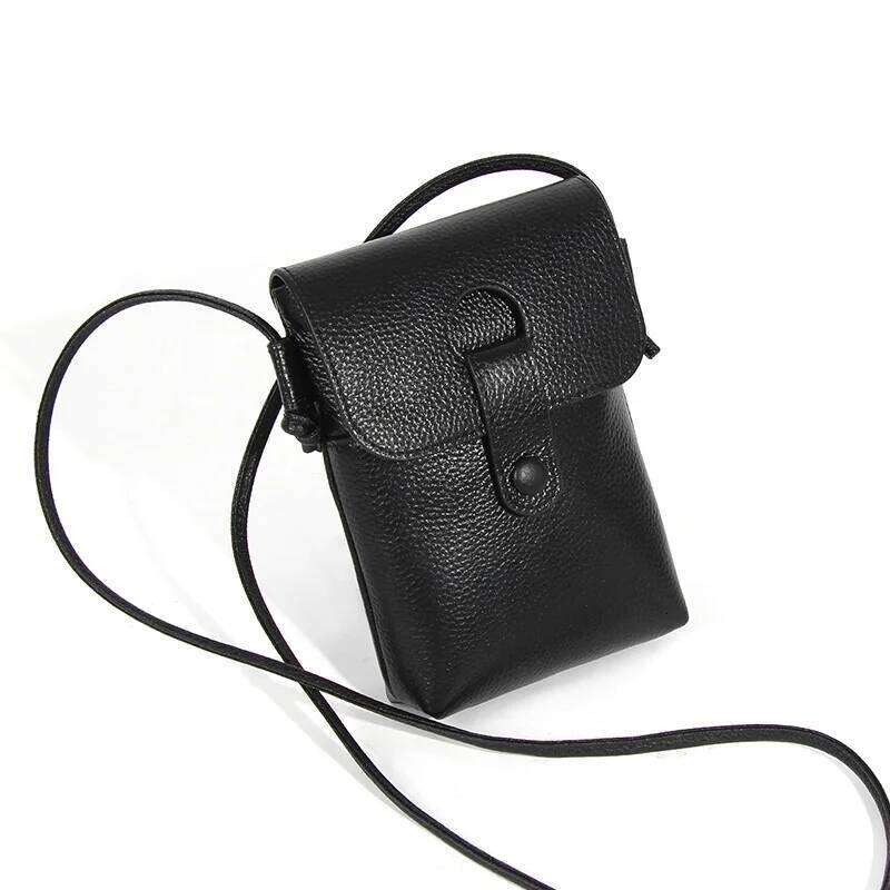 Fashion Cow Leather Cross Body Bags For Woman Retro Casual Design Phone Purse Custom Initials Lady Business Shoulder Bag