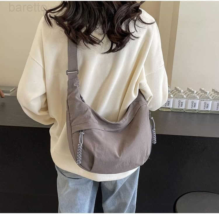 Nylon Hobo Crescent Crossbody Bag for WomenDumpling Bag Moon Shoulder Bag M250903