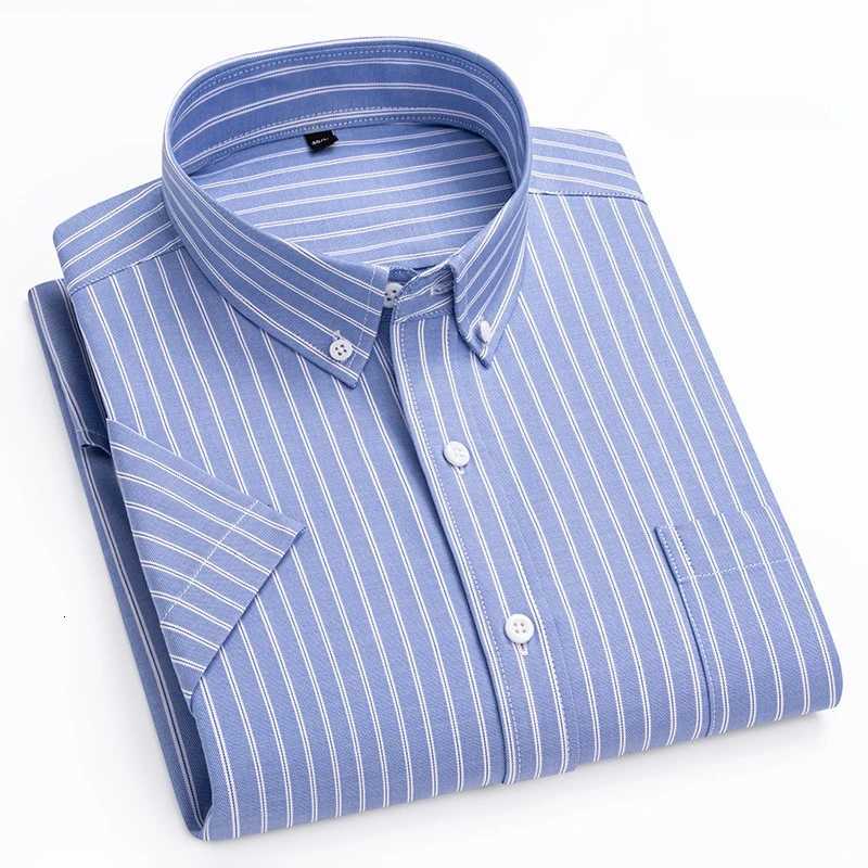 New in shirt hight qulity100cotton summer thin short sleeve shirts for men slim fit Casual shirt striped tops office clothes X250903