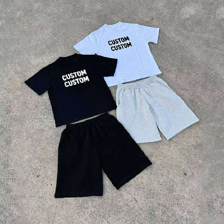 Fashion Men's Clothing 2-Piece Sportswear Oversized Printed T-Shirt Loose Shorts Set Streetwear Manufacturer