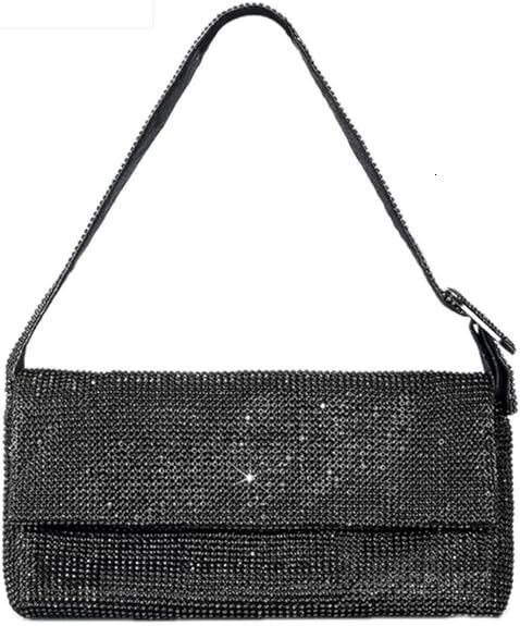 Designer handbag and shoulder bag 2024 New Bling Rhinestone Handbag for Women Fashionable Light Luxury Evening Niche Inlaid Diamond Square Buckle Shou