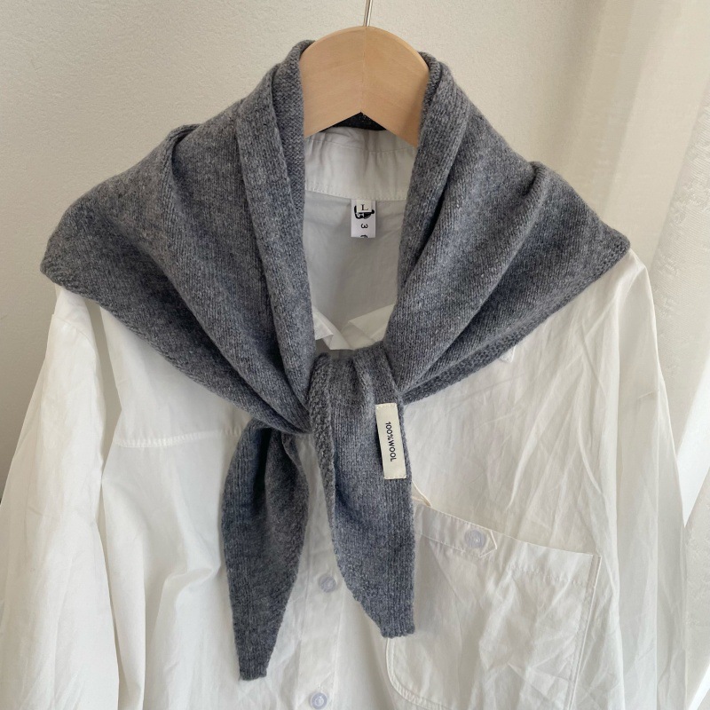 K1794 100% pure wool thick knitted scarf shawl dual-purpose autumn and winter lazy wind warm neck scarf women's versatile