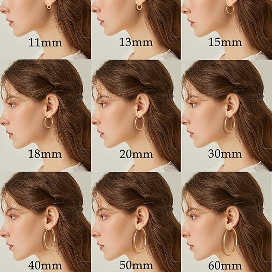 9 Pairs Clip on Hoop Earrings Non Pierced Fake Spring Hoop Earrings for Women Men Gold Tone