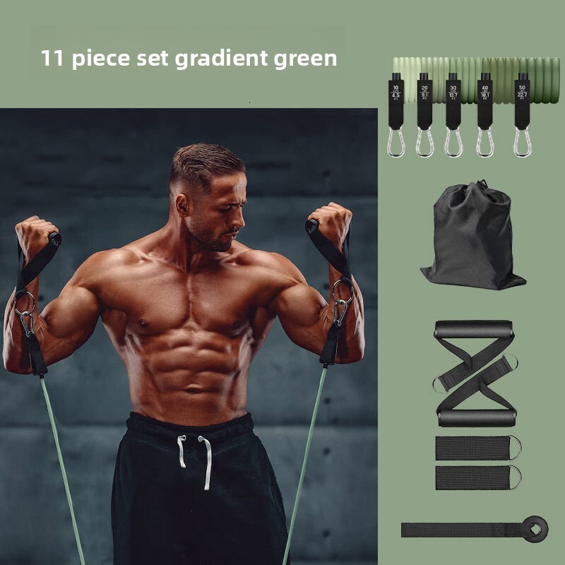 11-Piece Fiess Band Set Yoga Resistance Bands for Men Home Use Training Rope
