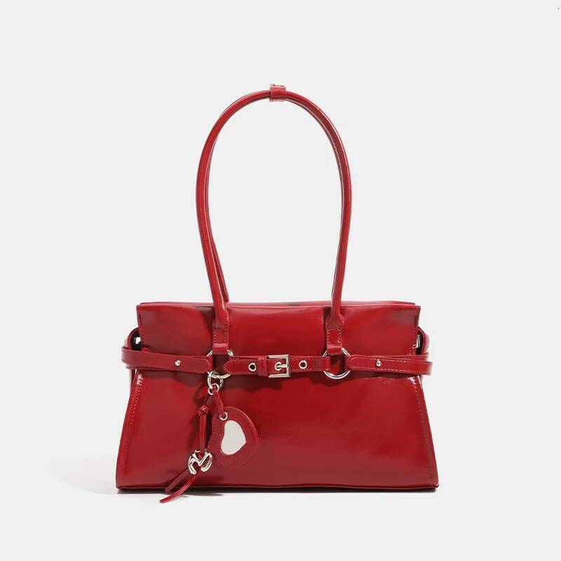Luxury Handbag Red Square Underarm Bag For Women Designer Large Capacity Fashion Handbag With Belt Buckle Shoulder Purse Handbag BagVoyage
