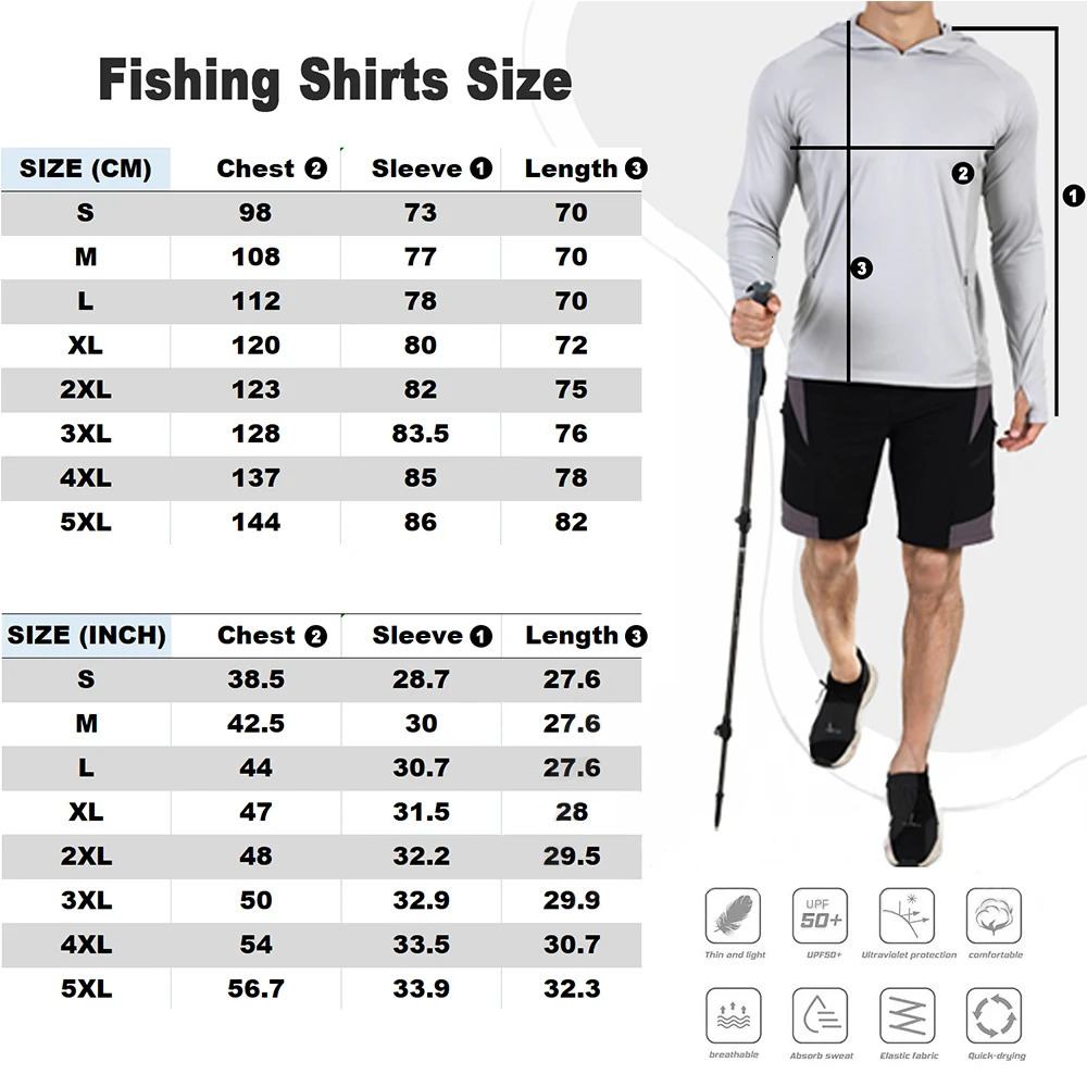 Gear Fishing Shirt Summer Long Sleeve UPF50 Quick Dry Breathable Hooded Clothes AntiUV Shirts 250902