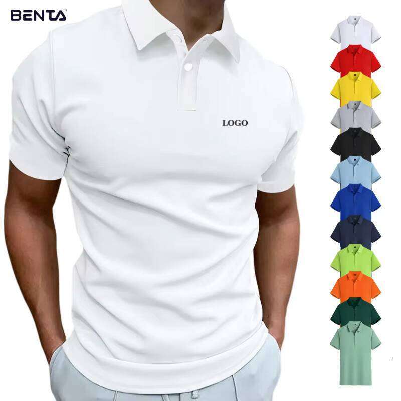 100% Cotton Clothing OEM Logo Embroidery Business Golf Club Group Short Sleeve Men's Polo Shirt