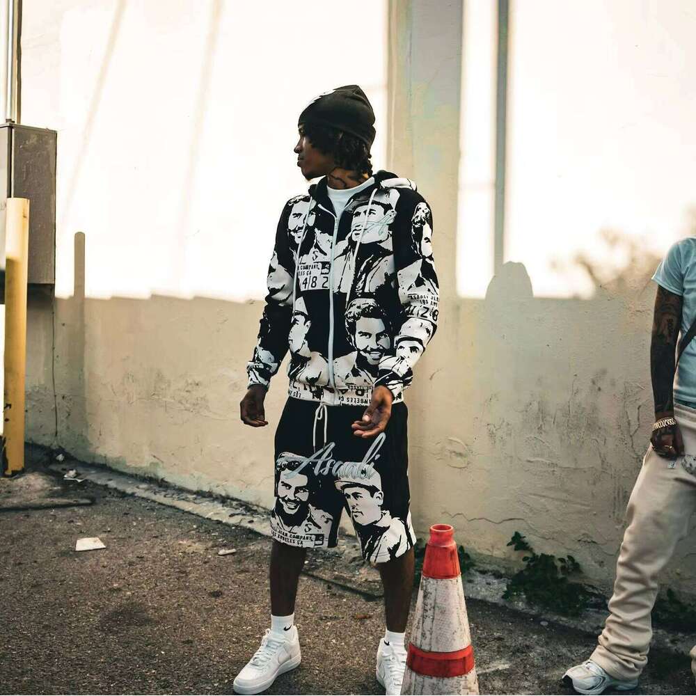 Men's Two-Piece Set Character Graphic Drawstring Long Sleeve Hoodie Unisex Oversized Clothing Manufacturer