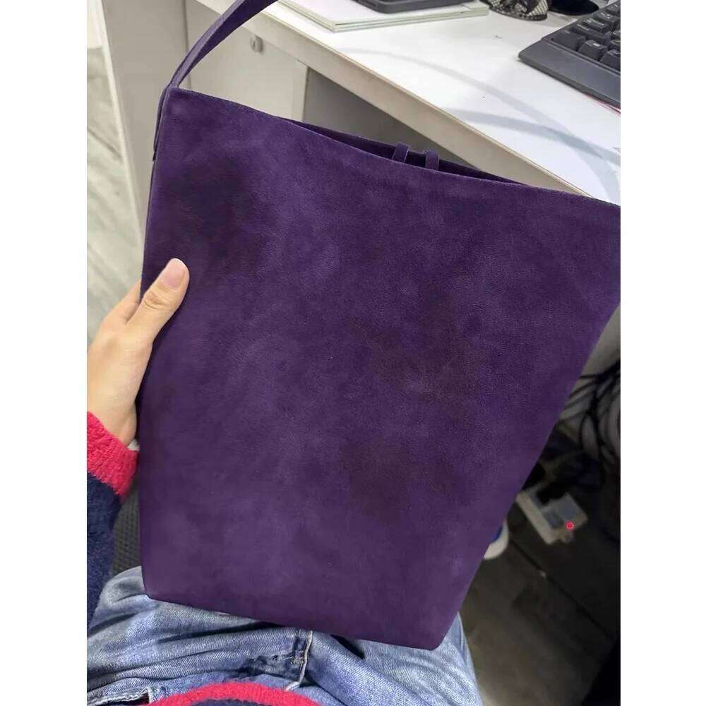 Fashion Faux Suede Bucket Designer Shoulder Bag Winter Large Women's Handbag Soft Shopper Tote Purses Ladies Clutch