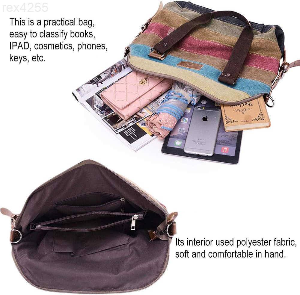 Handbag MultiColor Striped Lattice Cross Body Shoulder Purse Bag ToteHandbag for WomenW250903