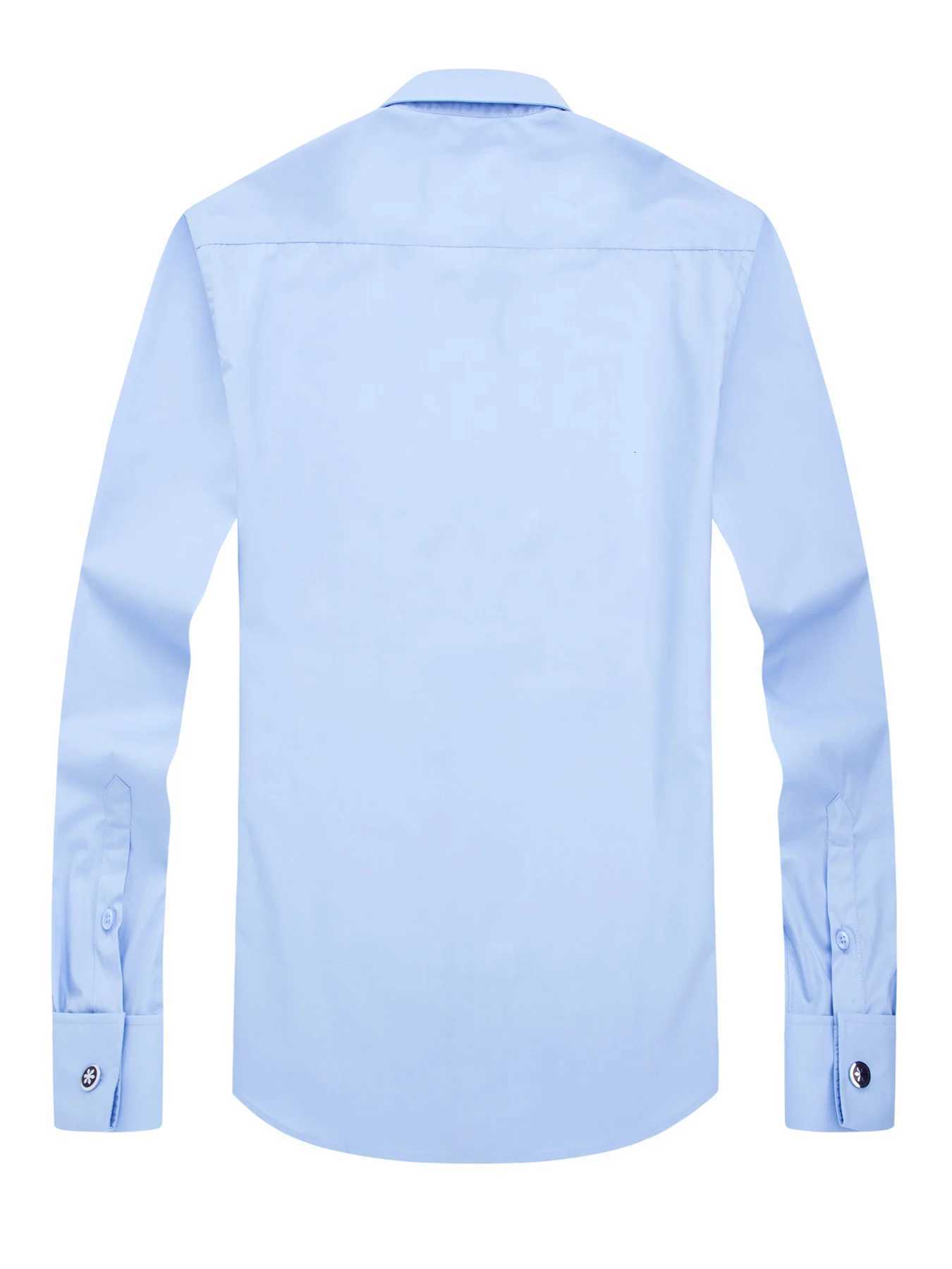 Mens French cufflinks shirt mens slim fit long sleeved business sleeve nail free business formal mens solid color shirt X250903