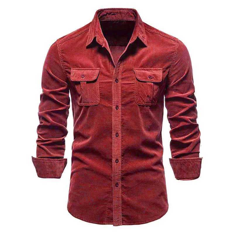 Mens New Corduroy Shirt Cotton Business Casual LongSleeved Coat X250903