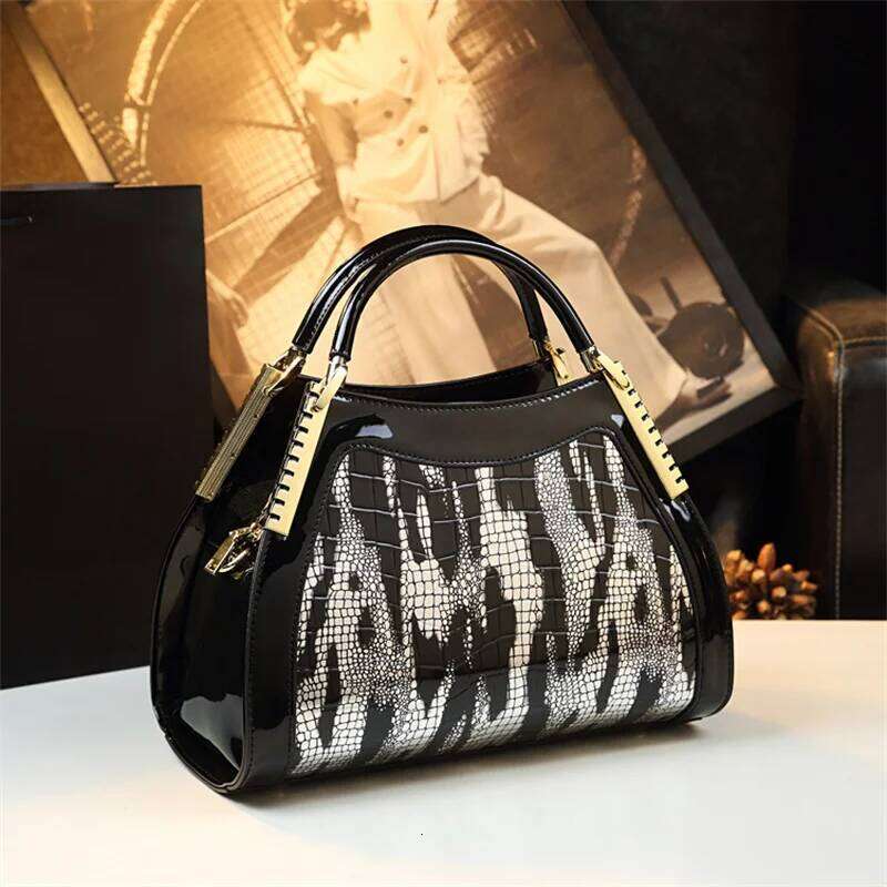 Serpentine Pattern Women High Quality Ladies Tote Bag Pu Leather Shoulder Or Crossbody Bags