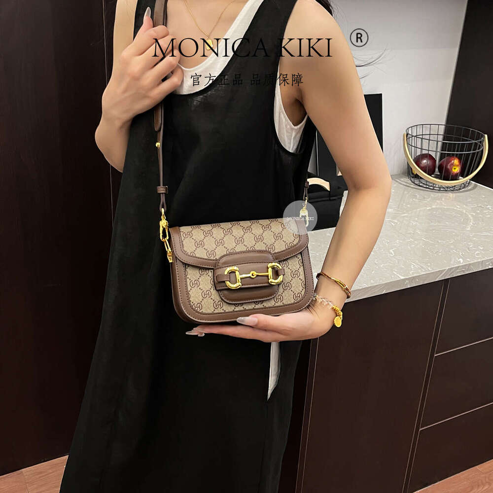 Chic Single Monica Shoulder Crossbody Small Square For Women New Trendy Best Friend Shopping Versatile Saddle Bag