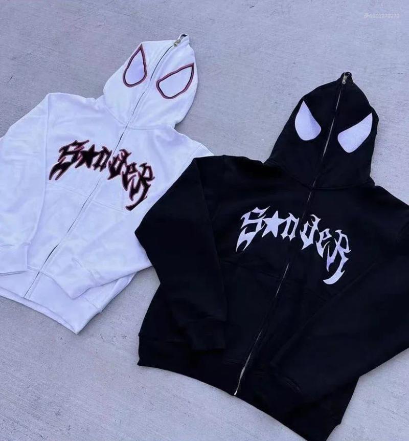 Men's Hoodies Multicolored Spider Pattern Print Y2K 2025 Fashion Hoodie Punk Gothic Zipper And Women's Autumn/Winter Harajuku Casual Sweatsh